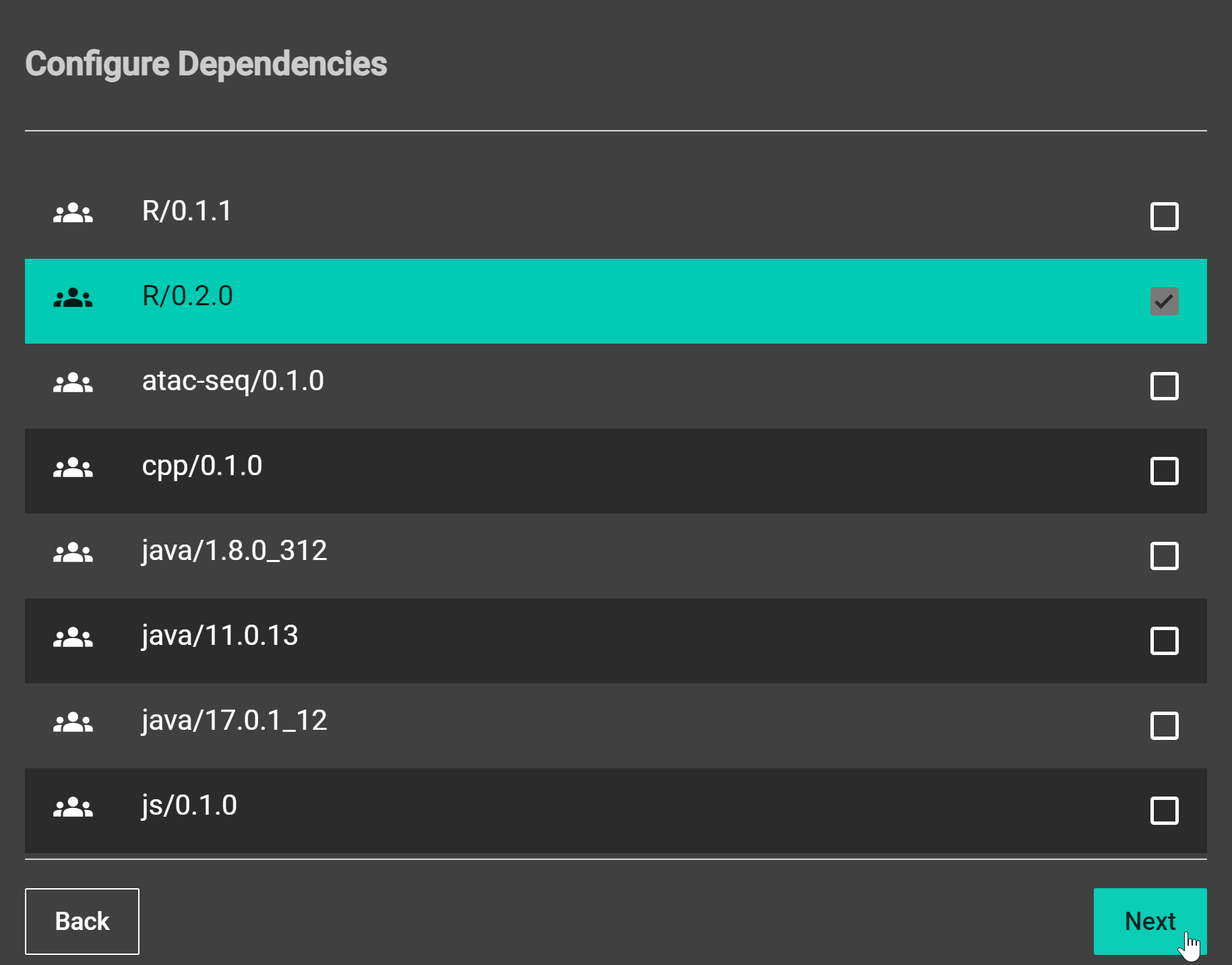 A screenshot of the Notebooks Hub new server steps