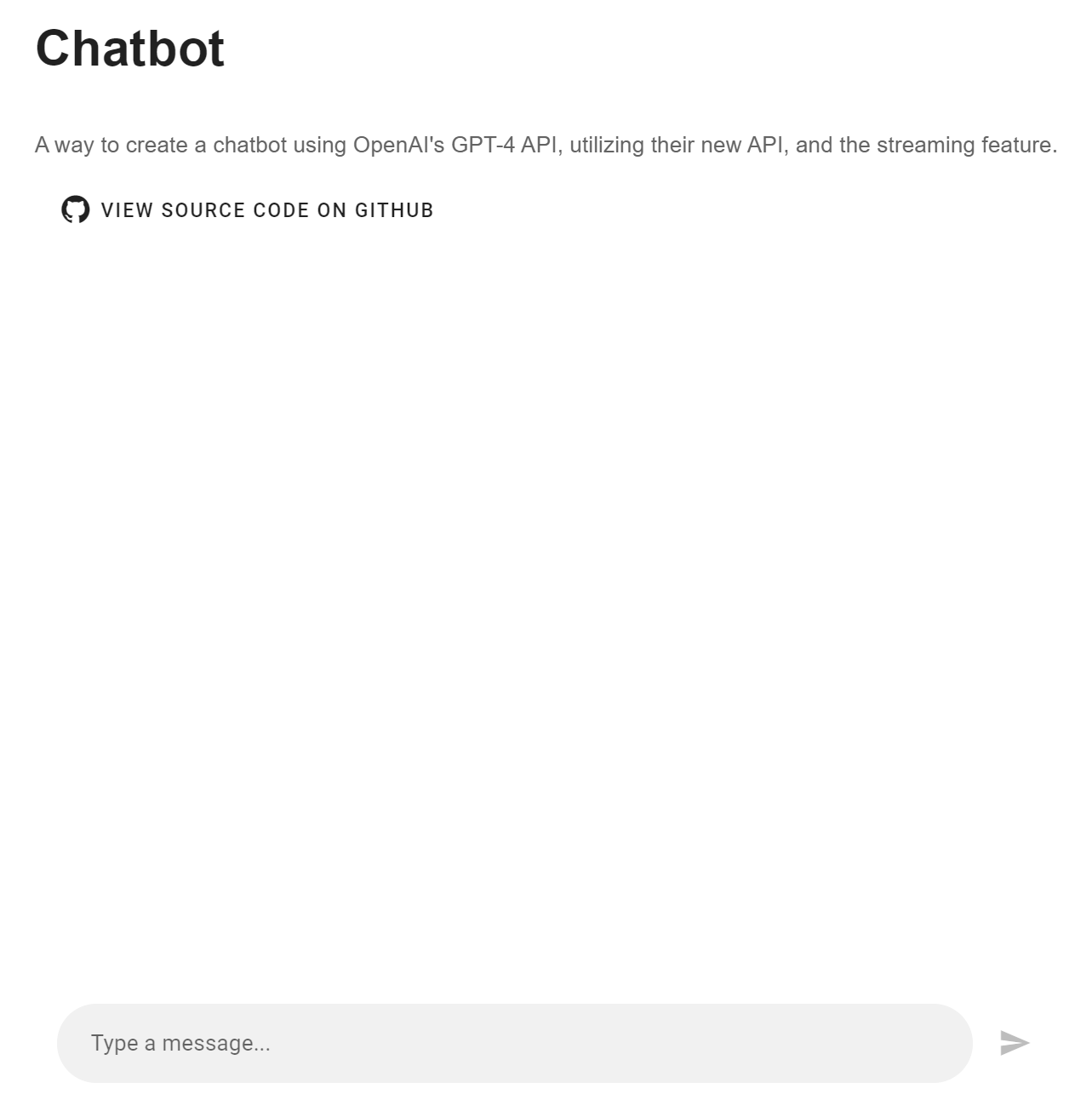 A gif of a sample chatbot