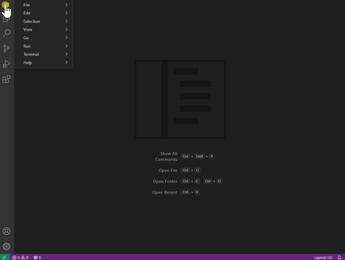 A screenshot of VS Code showing step to add folder to workspace